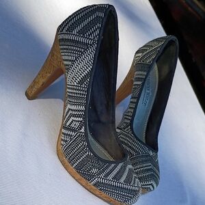 Marco Tozzi Woven Black And White Textile Shoe